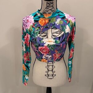 Johnny Was Multicolor Floral Blouse Pre- Owned